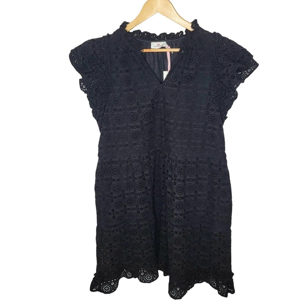 Vineyard Vines Black Lace Mini Dress
